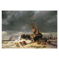 Obrazová reprodukce Low Tide, 1861, Louis Eugene Gabriel Isabey, 40 × 26.7 cm