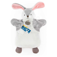 Plyšový zajíček na loutkové divadlo Bunny Doudou et Compagnie šedo-bílý 25 cm od 0 měsíců