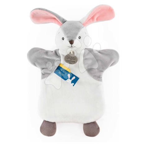 Plyšový zajíček na loutkové divadlo Bunny Doudou et Compagnie šedo-bílý 25 cm od 0 měsíců