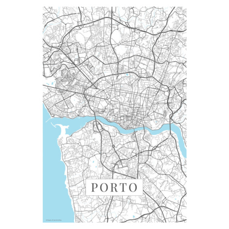 Mapa Porto white, POSTERS, 26.7 × 40 cm