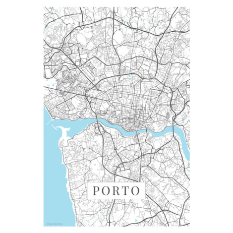 Mapa Porto white, POSTERS, 26.7x40 cm