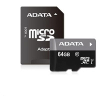 Adata MicroSDXC Premier Class 10 64GB + adaptér