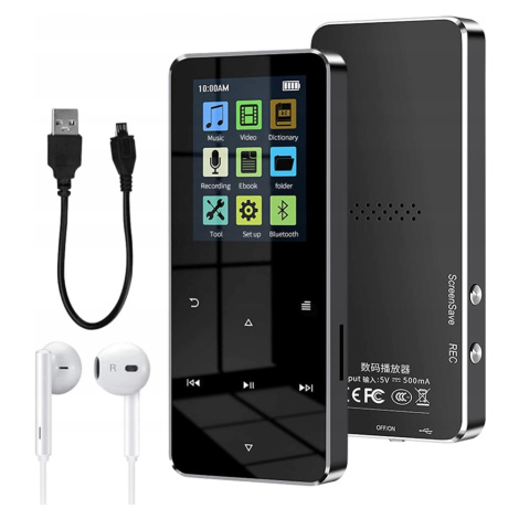 MP3 Přehrávač 16GB Bluetooth 5.0 Diktafon Přenosný Přehrávač Sluchátka