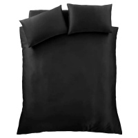 Černé saténové povlečení na dvoulůžko/prodloužené 230x220 cm Silky Soft – Catherine Lansfield