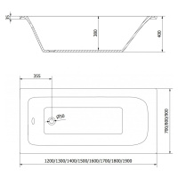 MEXEN/S Vega obdélníková vana 160 x 70 cm s panelem + vanová zástěna 80 cm, černá vzor fix 55011