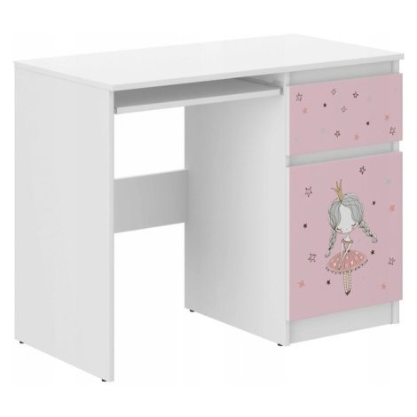 Dětský psací stůl růžový s baletkou 77x50x96 cm