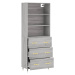 vidaXL Skříň highboard šedá sonoma 69,5 x 34 x 180 cm kompozitní dřevo