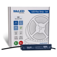 McLED LED pásek - sada 6 m, 240 LED/m, NW, 6 W/m, DC 24V, 520 lm/m, CRI90, IP67, 10 mm, vodič 3 