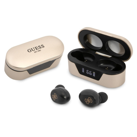 Guess True Wireless Classic Logo BT5.0 5H Stereo Earphones, zlatá