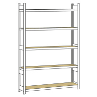 SCHULTE Širokorozpěťový regál, s dřevotřískovou deskou, výška 3000 mm, rozpětí 2250 mm, základní