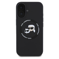 Zadní kryt Karl Lagerfeld Liquid Silicone K&CH Heads MagSafe pro Apple iPhone 16, black