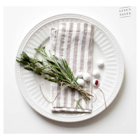 Lněné ubrousky v sadě 2 ks Natural White Stripes – Linen Tales