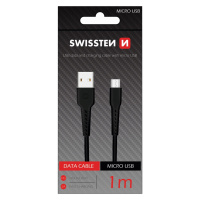 DATOVÝ KABEL SWISSTEN USB / MICRO USB 1,0 M ČERNÝ