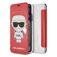 Pouzdro Karl Lagerfeld iPhone X / XS bookcase red Karl Space Cosmonaut (KLFLBKPXKSCORE)