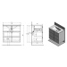 SAPHO MITRA umyvadlová skříňka, 3 zásuvky, 74,5x70x45,2 cm, bordó MT083