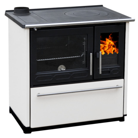 PLAMEN sporák na pevná paliva 850 GLAS levý - bílý