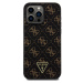 Guess PU Leather 4G Triangle Metal Logo kryt iPhone 15 Pro Max černý