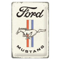 Plechová cedule Ford - Mustang - Horse & Stripes, 20 × 30 cm