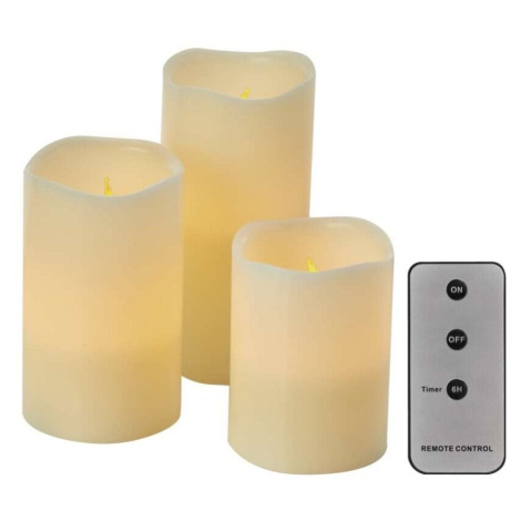 Emos LED dekorace – vosková svíčka, různé velikosti, 3x AAA, vnitřní, vintage, 3 ks, ovladač - D