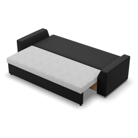 Rozkládací pohovka PAUL látka v kombinaci s eko-kůží Šedá/černá