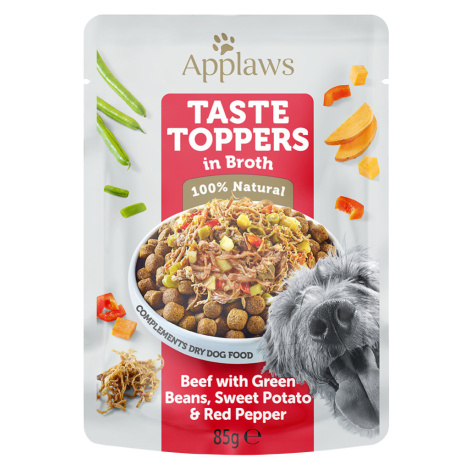 Applaws Taste Toppers Pouch in Broth 12 x 85 g - hovězí se zelenými fazolkami, batátami a červen