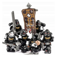 6x Sada Black Templars Space Marine 40K Figurky Stavebnice S Pl