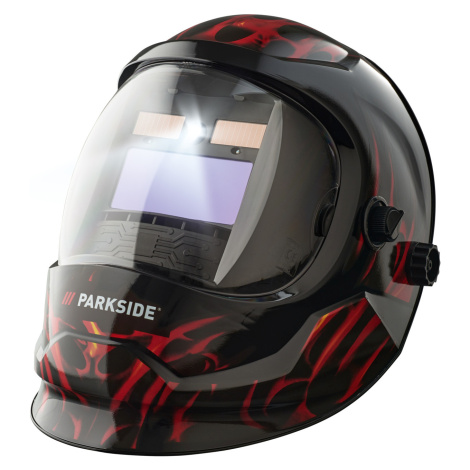 Parkside® Samozatmívací svářečská kukla s LED osvětlením Pshl 2 D1 (černá/červená)