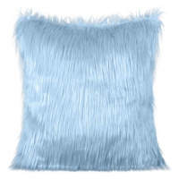 Světle modrý dekorační chlupatý povlak na polštář 55x55 cm
