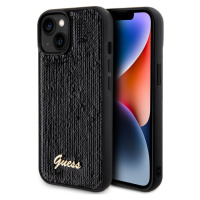 Guess Sequin Script Logo kryt iPhone 15 černý