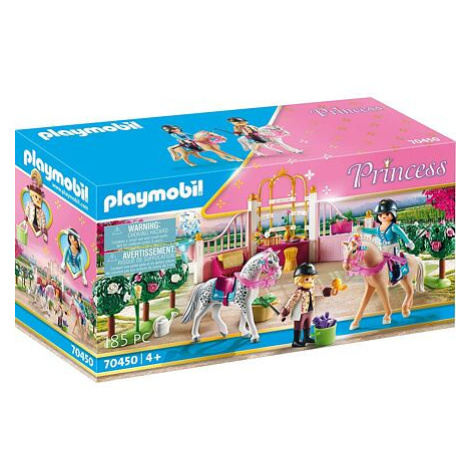 Výuka jízdy na koni ve stáji PLAYMOBIL