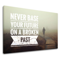 Motivační obraz na zeď Never base your future_001