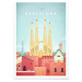 Plakát Travelposter Barcelona, 50 x 70 cm