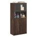 vidaXL Highboard s dvířky hnědý dub 68 x 37 x 142 cm kompozitní dřevo