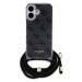 Pouzdro Guess pro iPhone 16 6.1 černé Crossbody Cord 4G Print