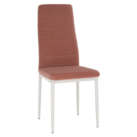 Židle, růžová, velvet látka / bílý kov, COLETA NOVA Tempo Kondela