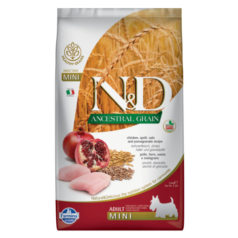 Farmina N&D Ancestral Grain Adult Mini Chicken & Pomegranate - 2 x 7 kg