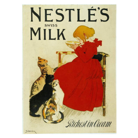 Obrazová reprodukce Nestle Advertising: “” Nestle's swiss milk””., Steinlen, Theophile Alexandre