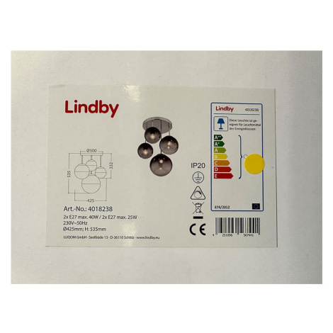 Lindby Lindby - Lustr na tyči ROBYN 2xE27/40W/230V + 2xE27/25W/230V