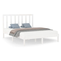 Rám postele bílý masivní dřevo 140 × 200 cm, 3106769