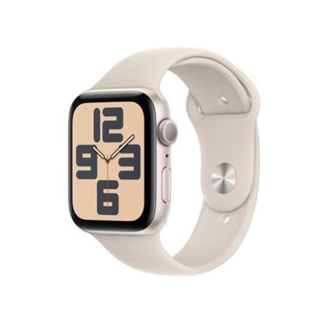 Apple Watch SE (2023) GPS 44mm sportovní silikonový řemínek hvězdně bílý M/L