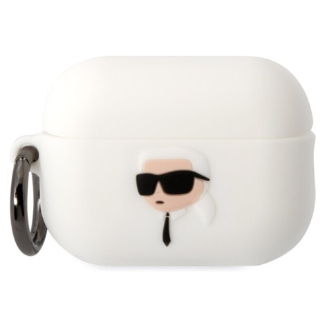 Karl Lagerfeld 3D Logo NFT Karl Head Silikonové pouzdro Airpods Pro 2 bílé