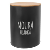 ORION Dóza Mouka hladká plech / bambus Black 1 kus