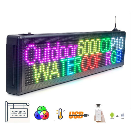 Outdoor Wifi LED světelná tabule 7 barevná RGB - 103cm x 23cm