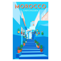 Ilustrace Morocco travel retro poster, vintage banner., Rinat Khairitdinov, 26.7 × 40 cm