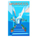 Ilustrace Morocco travel retro poster, vintage banner., Rinat Khairitdinov, 26.7 × 40 cm