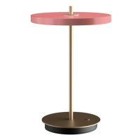 Růžová LED stmívatelná stolní lampa s kovovým stínidlem (výška 31 cm) Asteria Move – UMAGE