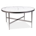 Konferenční stolek DULURIS bílý mramor/stříbrná