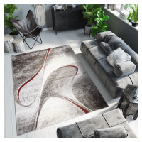 Moderní koberec v hnědých odstínech s abstraktním vzorem