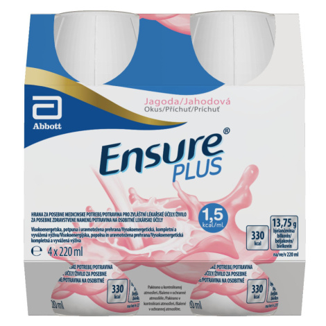 Ensure Plus příchuť jahoda 4x220 ml