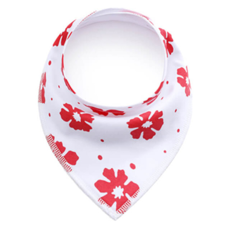 Vsepropejska Flover bílo-červený šátek pro psa s květinou